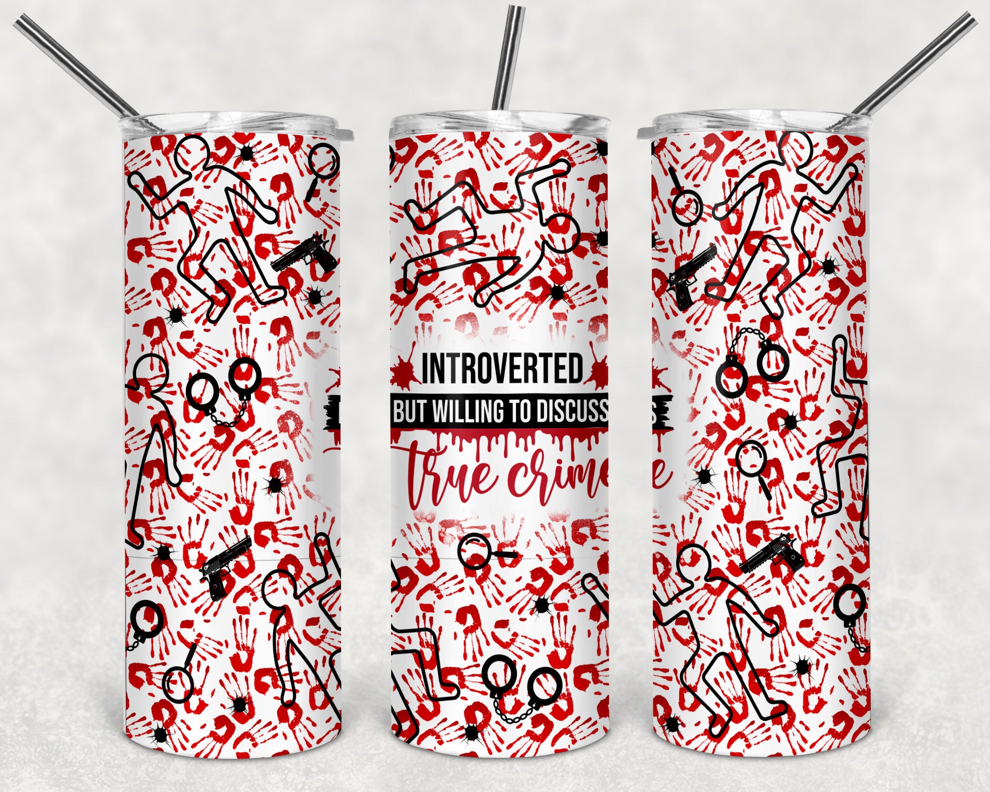 True crime skinny tumblers 20 oz
