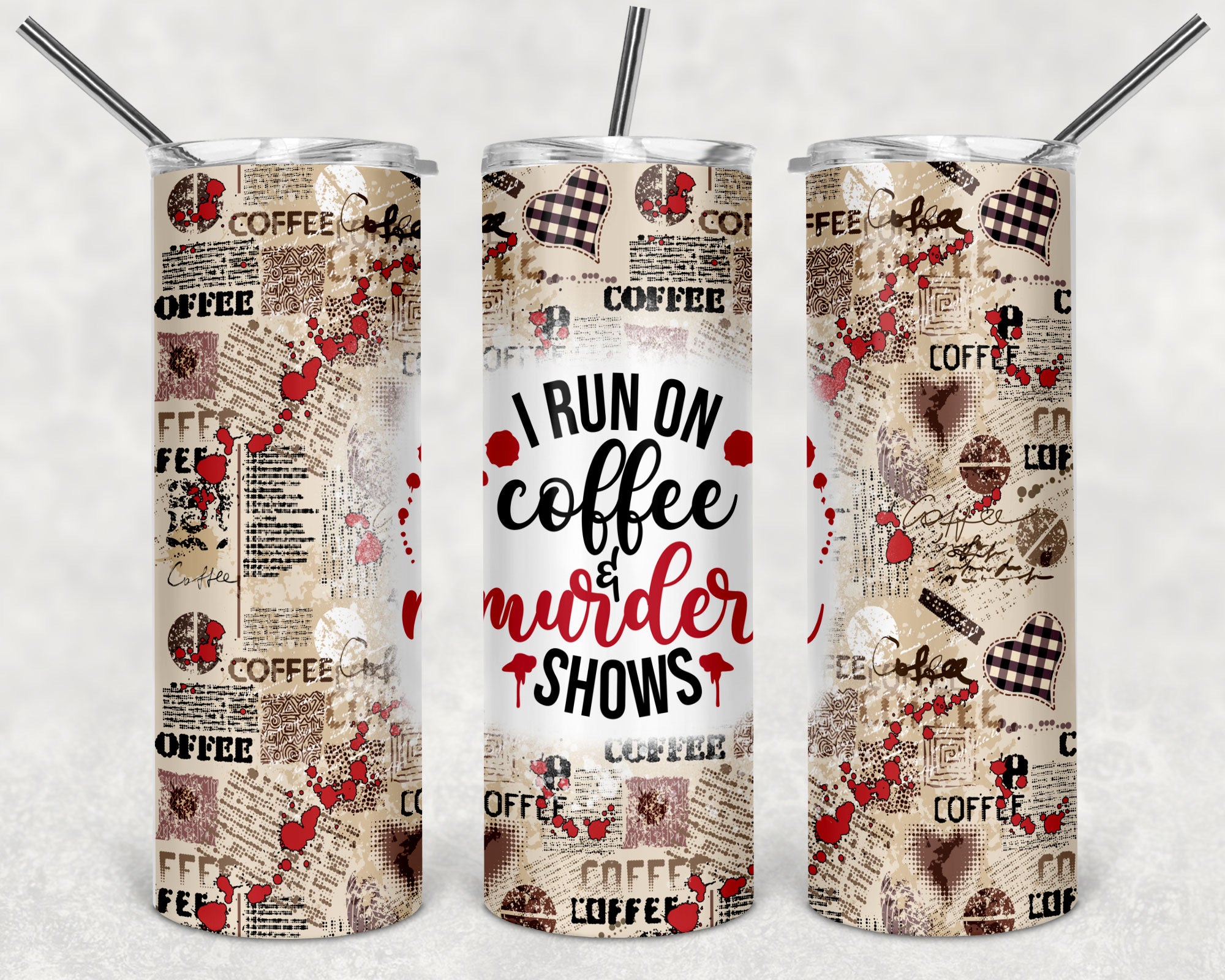 True crime skinny tumblers 20 oz