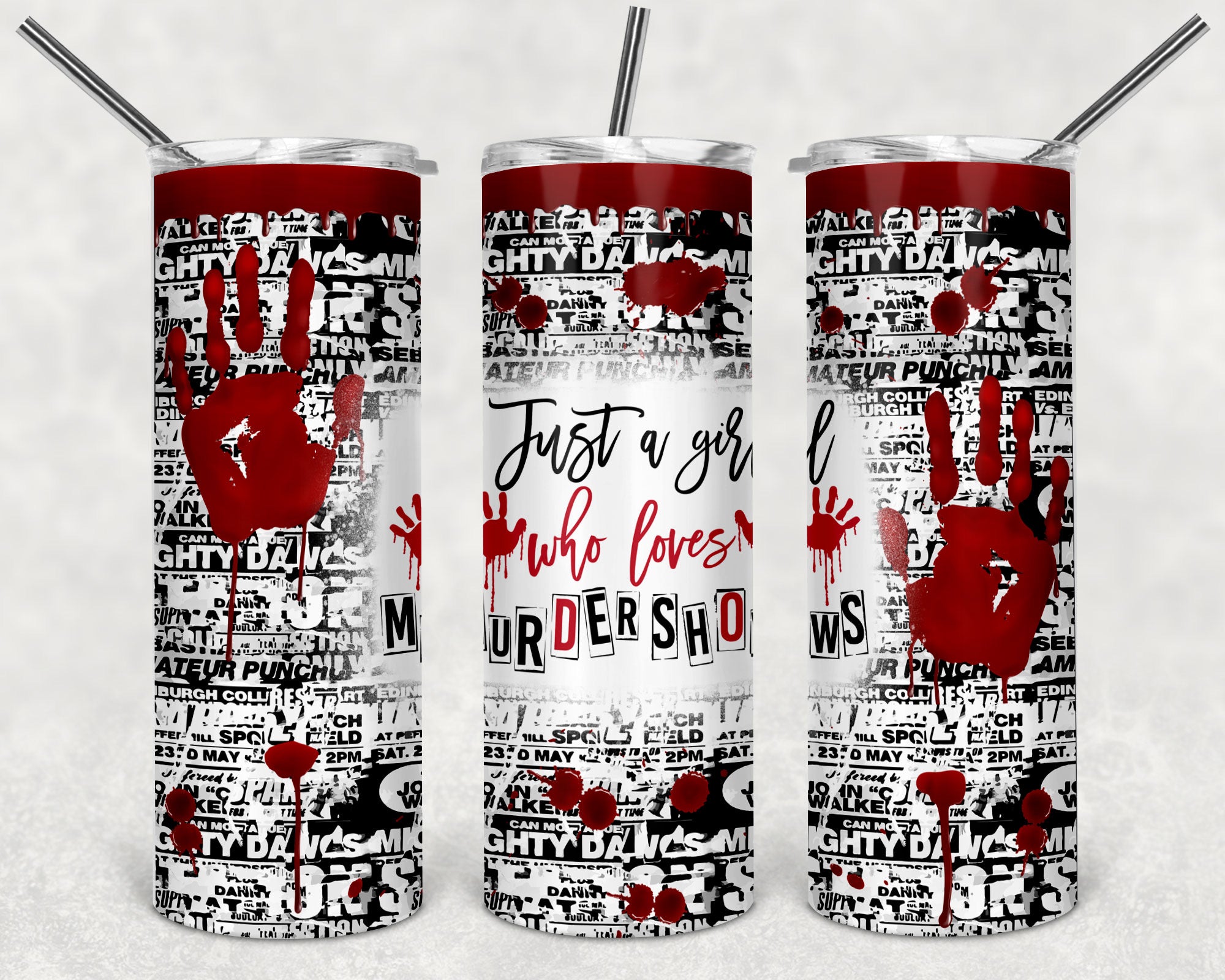 True crime skinny tumblers 20 oz