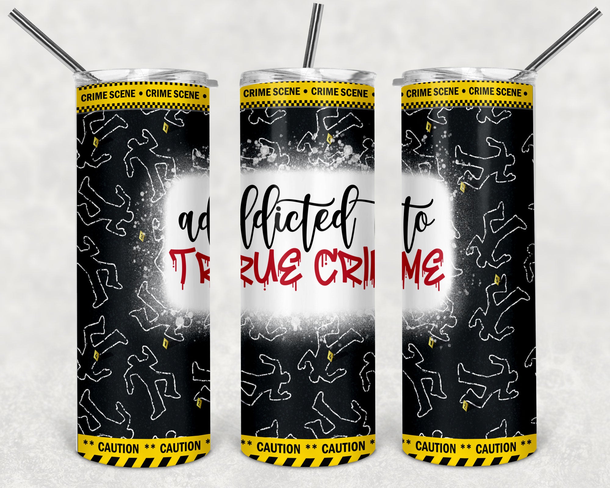 True crime skinny tumblers 20 oz