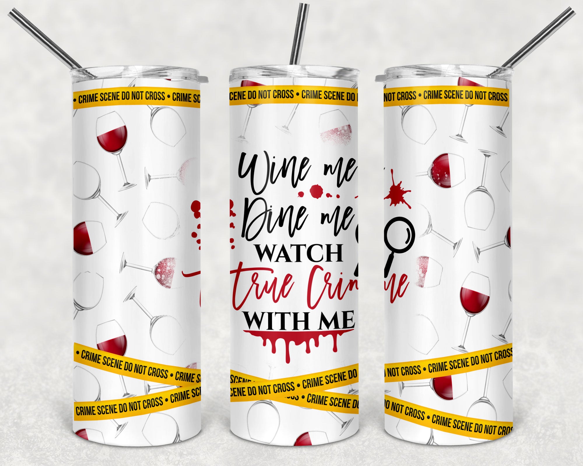 True crime skinny tumblers 20 oz